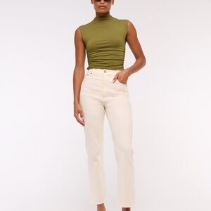 Abercrombie & Fitch Women's Ankle Straight Ultra High Rose Jeans